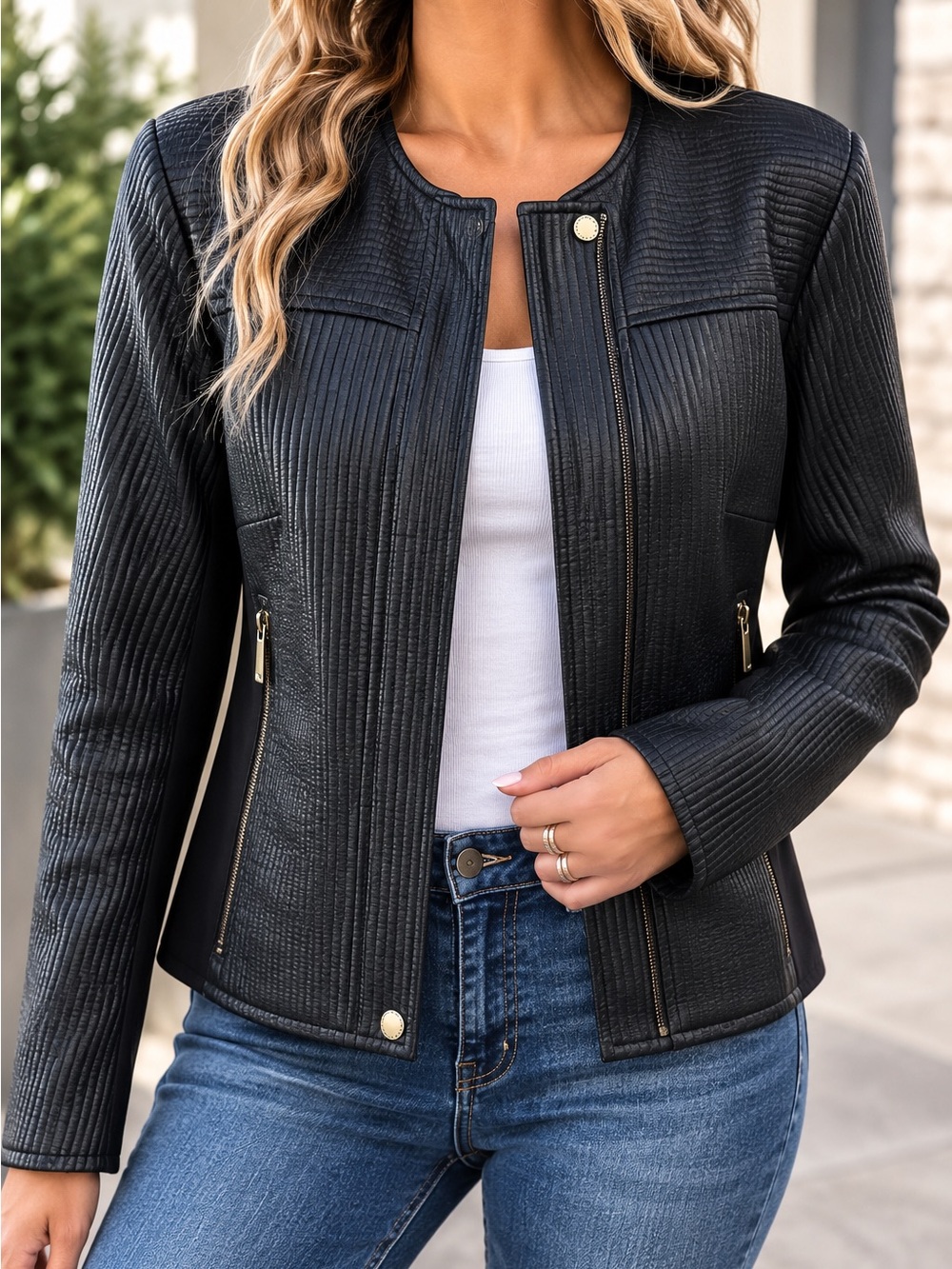 Rachel Rachel Roy Faux Leather Moto Jacket